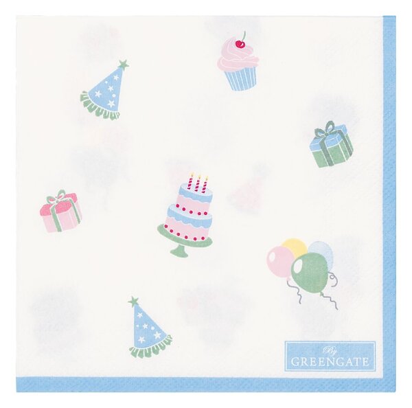 Papierové servítky Birthday White Small – 20 ks