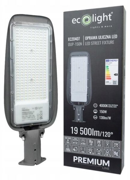Pouličné svietidlo 150W 4000K 130lm/W IP65 Ecolight EC20407