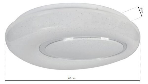 Stropné LED svietidlo Bono, 1x LED 52w, 3000-6000k, w, s ovládačom