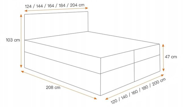 Boxspringová posteľ s prešívaným čelom EUGENA - 180x200, béžová + topper ZDARMA