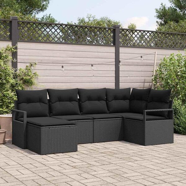 Maison Exclusive – Sedacia súprava, 6 kusov, čierna [syntetický materiál]: Polyratan