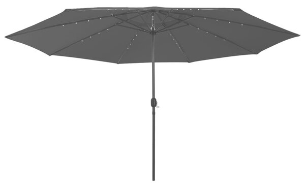 Maison Exclusive – slnečník s LED osvetlením, 400 cm, čierny