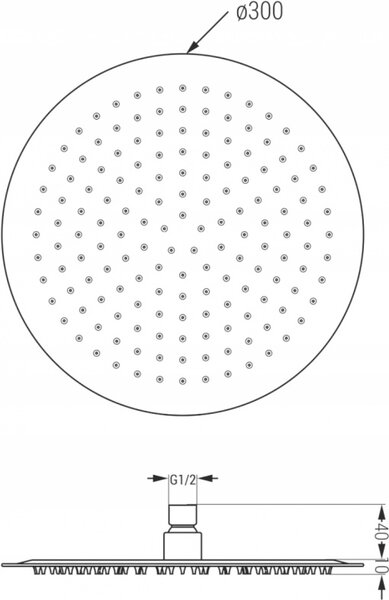 Mexen dažďová sprcha slim 30 cm s sprchovým ramenom, zlatoružová - 79230211-60