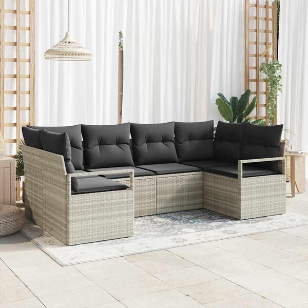 Maison Exclusive – Sedacia súprava, 6 kusov, tmavosivá [syntetický materiál]: Polyratan
