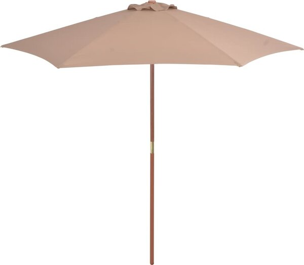Maison Exclusive - Slnečník s dreveným stožiarom 270 cm Taupe