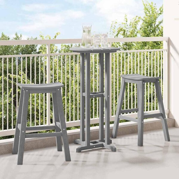 Maison Exclusive – Súprava záhradného nábytku, 3 kusy, tmavosivá, vyrobená z HDPE