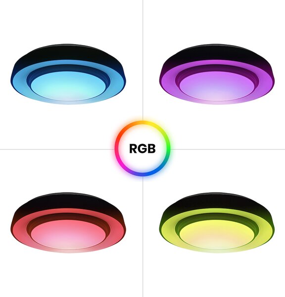 Stropné LED svietidlo Naomi Smart, 1x LED 24w, 3000-6000k, b, RGB, s ovládačom