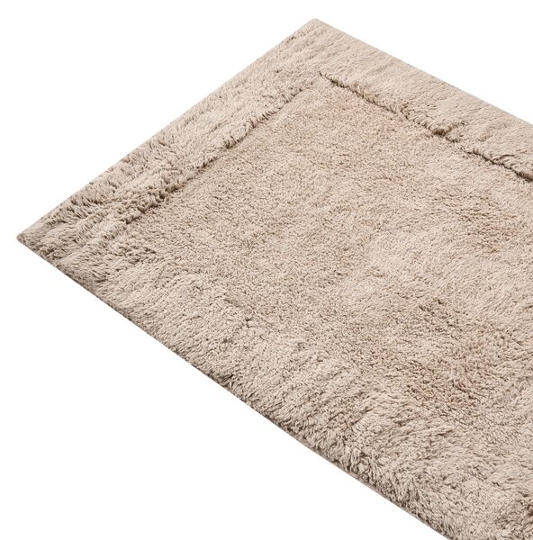 Kúpeľňová predložka svetlohnedá bavlnená obdĺžnikový tvar 60 x 90 cm mäkký koberec do kúpeľne moderný dizajn