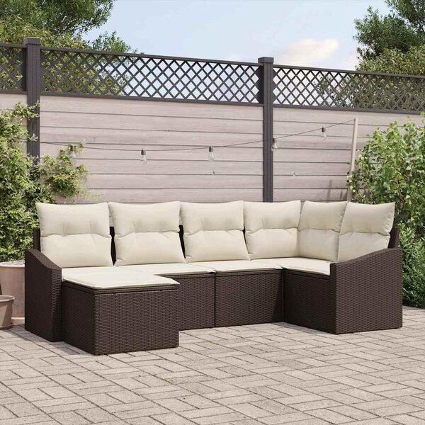 Maison Exclusive – Sedacia súprava, 6 kusov, hnedá [syntetický materiál]: polyratan