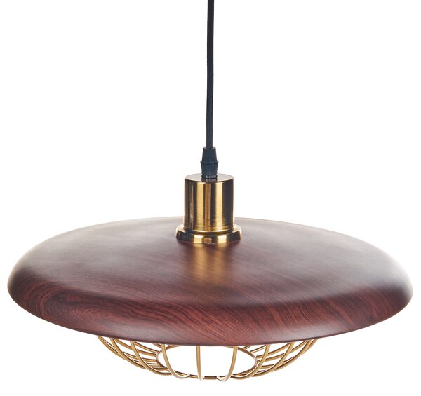 Závesná lampa zlatá a hnedá kovová železná retro industriálne stropné svietidlo obývacia izba spálňa