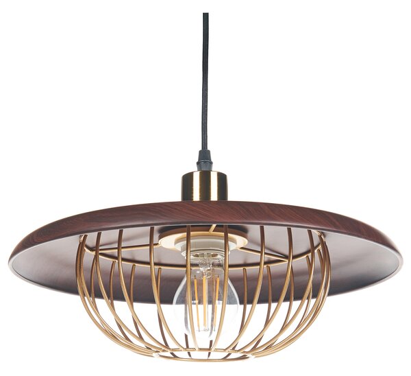 Závesná lampa zlatá a hnedá kovová železná retro industriálne stropné svietidlo obývacia izba spálňa