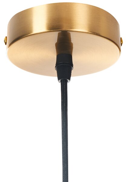 Závesná lampa zlatá a hnedá kovová železná retro industriálne stropné svietidlo obývacia izba spálňa