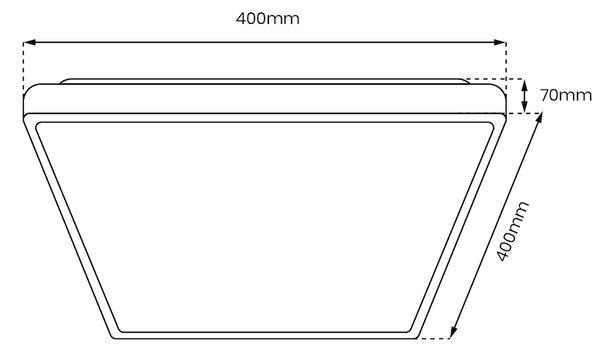 Stropné LED svietidlo Quadro, 1x LED 38w, 3000-6000k, b, s ovládačom