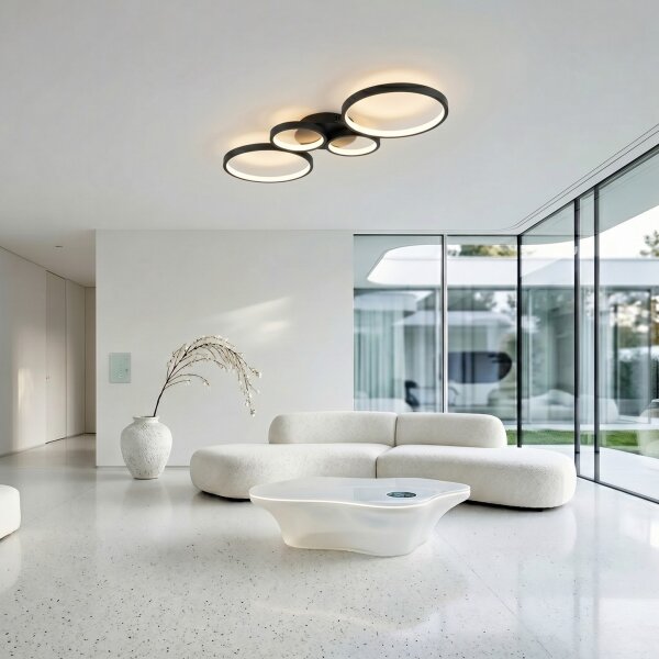 Brilagi - Stmievané LED stropné svietidlo RINGO LED/34W/230V čierne + diaľkový ovládač