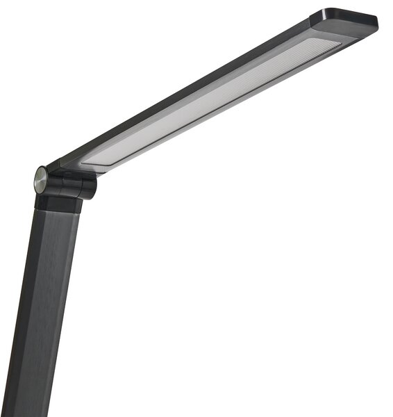 Stolná LED lampa čierna hliník syntetický materiál 3 režimy teploty plynulý stmievač bezdrôtová nabíjačka moderný štýl kancelária