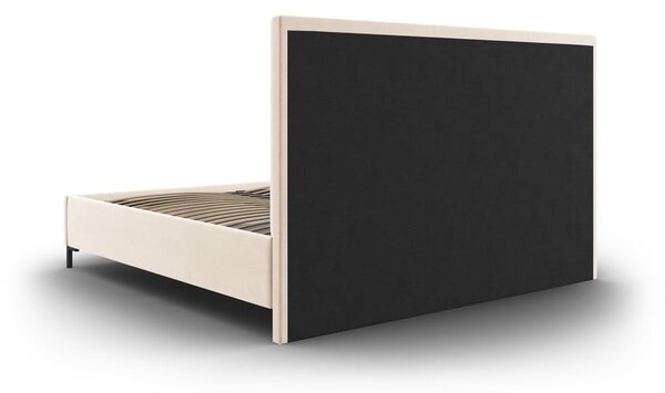 Béžová čalúnená dvojlôžková posteľ s úložným priestorom s roštom 180x200 cm Casey – Mazzini Beds