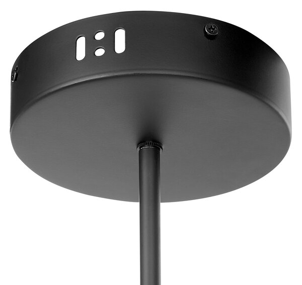 Závesná lampa čierna železo hliník akryl 4 LED svetlá maľovaný povrch na strop moderný industriálny štýl kuchyňa jedáleň