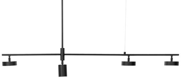 Závesná lampa čierna železo hliník akryl 4 LED svetlá maľovaný povrch na strop moderný industriálny štýl kuchyňa jedáleň