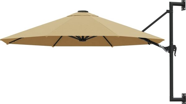 Maison Exclusive - Slnečník na montáž na stenu s kovovým stožiarom 300 cm, farba taupe