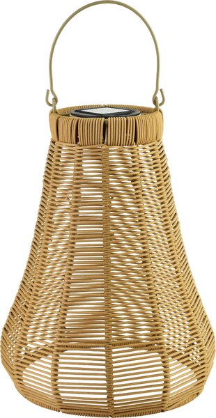 Solárna lucerna z polypropylénu Mondex Sokke Nature 13x27x33/45 cm, prírodná farba, 1 ks