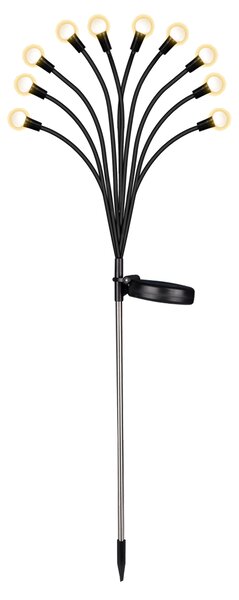 MasterLED Solárne záhradné svetlo 10 LED - 3000K teplá biela - 73 cm IP44 - súmrakový senzor - vonkajšie osvetlenie