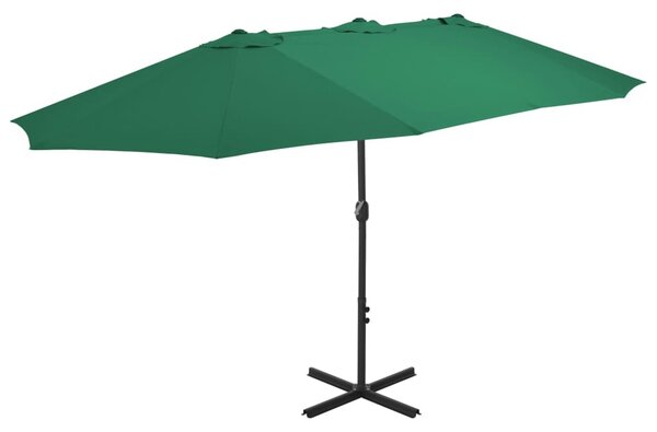 Maison Exclusive - Slnečník s hliníkovým stožiarom 460x270 cm zelený