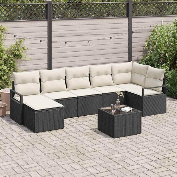 Maison Exclusive – Sedacia súprava, 8 kusov, čierna [syntetický materiál]: Polyratan