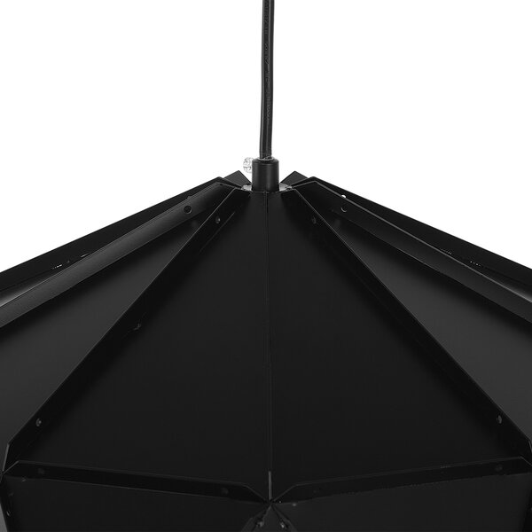 Závesná lampa čierna kov geometrický tvar na 1 žiarovku osvetlenie moderný industriálny štýl kuchyňa jedáleň obývačka