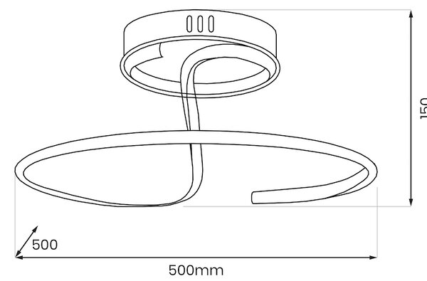 Stropné LED svietidlo Delta, 1x LED 30w, 4000k, b