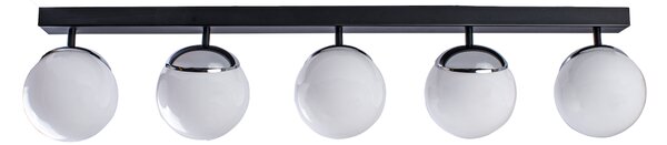 Stropné svietidlo Sfera, 5x biele sklenené tienidlo, b/ch