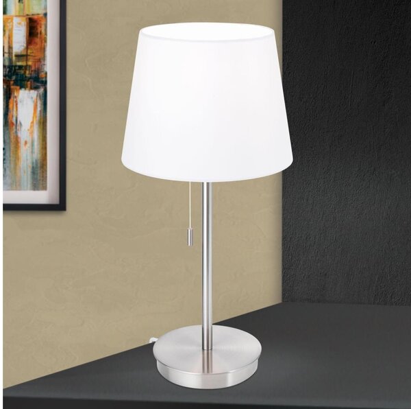 Orion LA 4-1205/1 - Stolná lampa s USB portom LUDWIG 1xE27/40W/230V biela/chróm