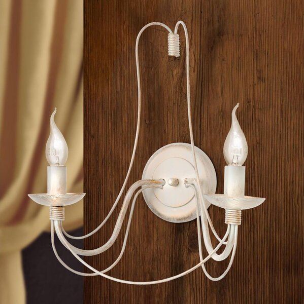 Orion WA 2-809/2 - Nástenná lampa VELA 2xE14/40W/230V biela/zlatá/patina