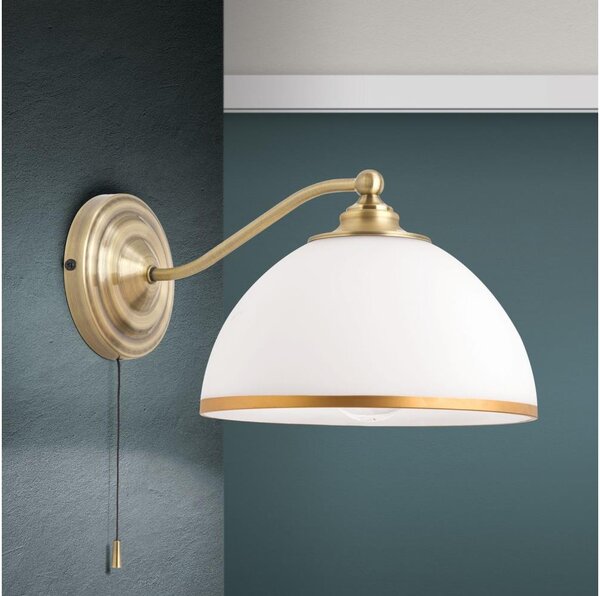 Orion WA 2-1371/1 - Nástenná lampa OLD LAMP 1xE27/40W/230V biela/mosadz