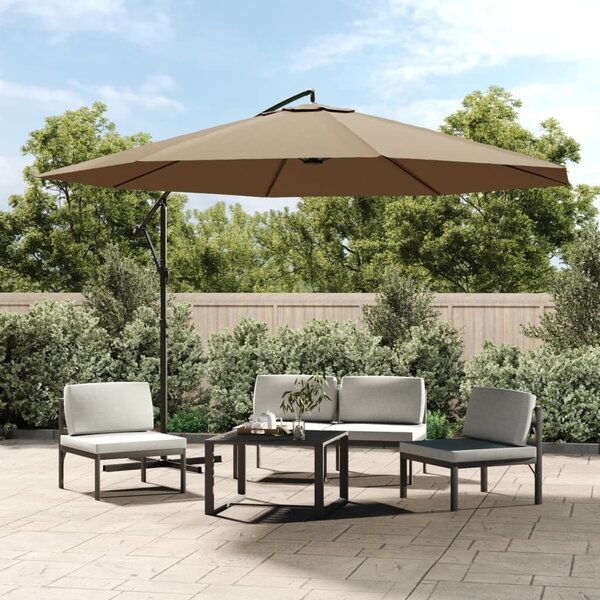 Maison Exclusive – slnečník s hliníkovým stĺpom, 350 cm, farba taupe