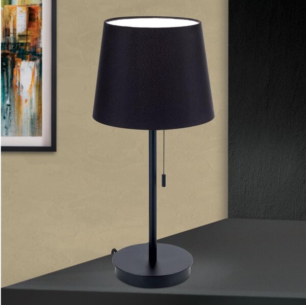 Orion LA 4-1205/1 - Stolná lampa s USB portom LUDWIG 1xE27/40W/230V čierna