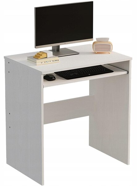 Počítačový stôl, biely, moderný, loftový, 70 cm