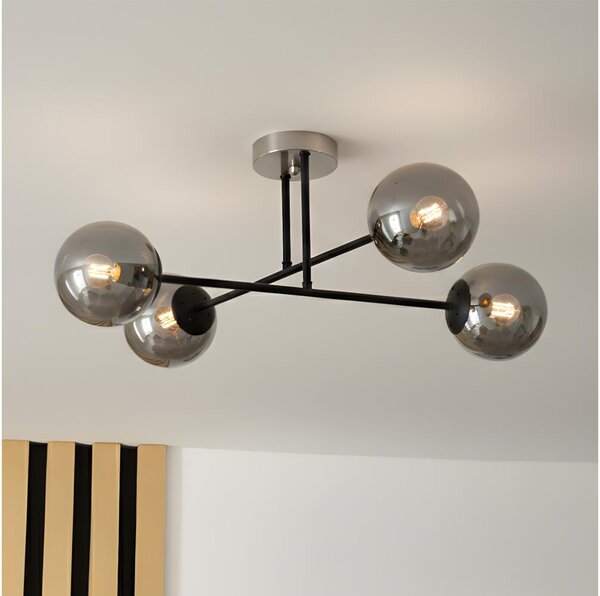 Brilagi - Prisadený luster MALIVA 4xE14/15W/230V matný chróm/dymová
