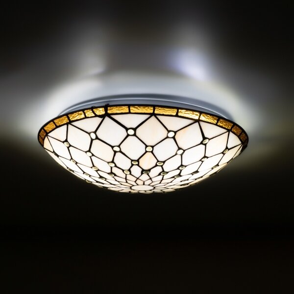 BRILAGI - Tiffany vitrážové stropné svietidlo IVORY 2xE27/60W/230V pr. 40 cm