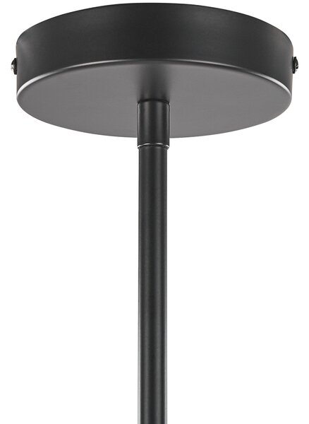 Závesná lampa čierna biela železo 100 cm 6 svetiel sklenené okrúhle tienidlá matný povrch moderný retro štýl obývačka