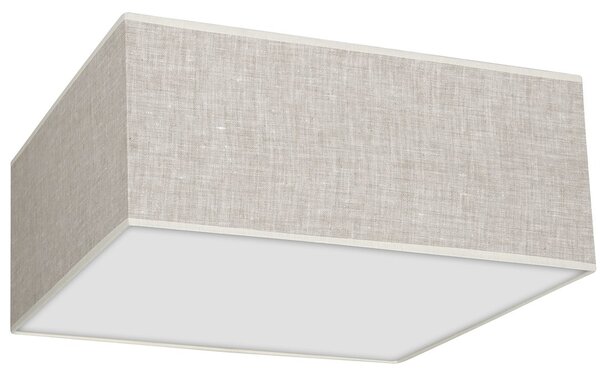 Stropné svietidlo Lino Square, 1x ľanové tienidlo, (biele plexisklo), (40cm)
