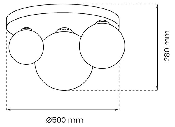 Stropné svietidlo Reflex, 3x grafitové sklenené tienidlo, b/g, o