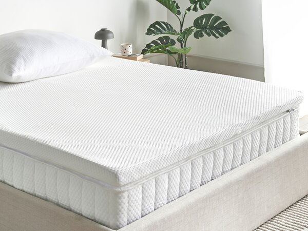 Vrchný matrac biela latex pena polyesterový poťah 140 x 200 cm topper podložka na posteľ spálňa