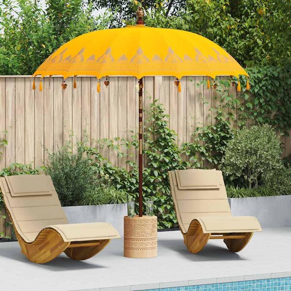 Maison Exclusive – slnečník v balijskom štýle, žltý, 215 x 215 x 260 cm