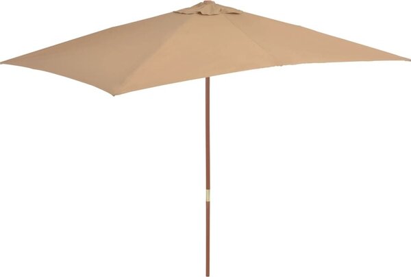 Maison Exclusive - Slnečník s dreveným stožiarom 200x300 cm Taupe