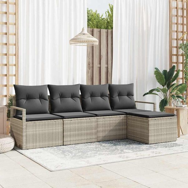 Maison Exclusive – Sedacia súprava, 5 kusov, tmavosivá [syntetický materiál]: Polyratan