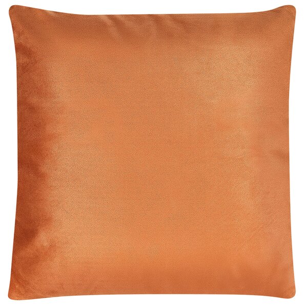 Sada 2 dekoratívnych vankúšov oranžový zamat 45 x 45 cm glamour dizajn so zipsom geometrický vzor obývačka spálňa