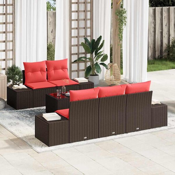 Maison Exclusive – Sedacia súprava, 6 kusov, hnedá [syntetický materiál]: polyratan