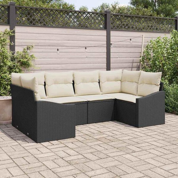 Maison Exclusive – Sedacia súprava, 6 kusov, čierna [syntetický materiál]: Polyratan
