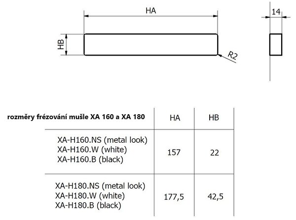 MUŠĽA TWIN XA-H 160 (NI-SAT), svislo, Twin NI-SAT (nikel matný)