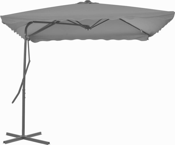 Maison Exclusive - Slnečník s oceľovým stožiarom 250x250 cm antracitový